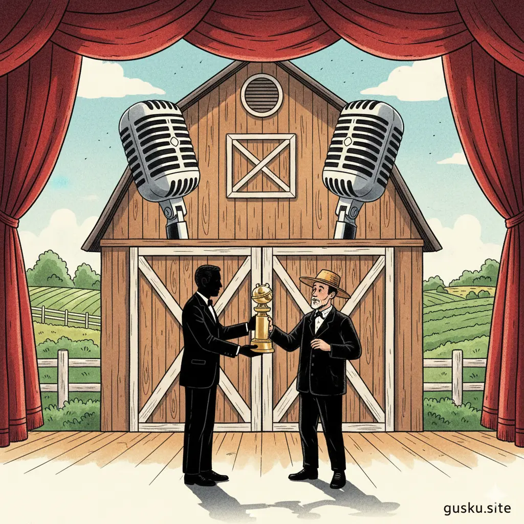 Satirical take on Jonathan Groff using Amy Poehler's podcast to boost Lancaster's local brand.